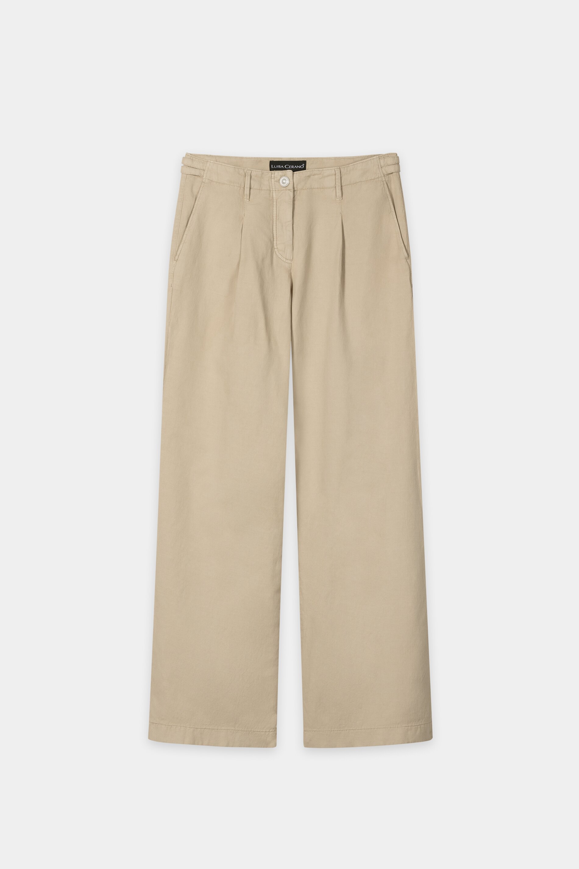 Luisa Cerano - Weite Chino Hose aus Leinen Mix sand