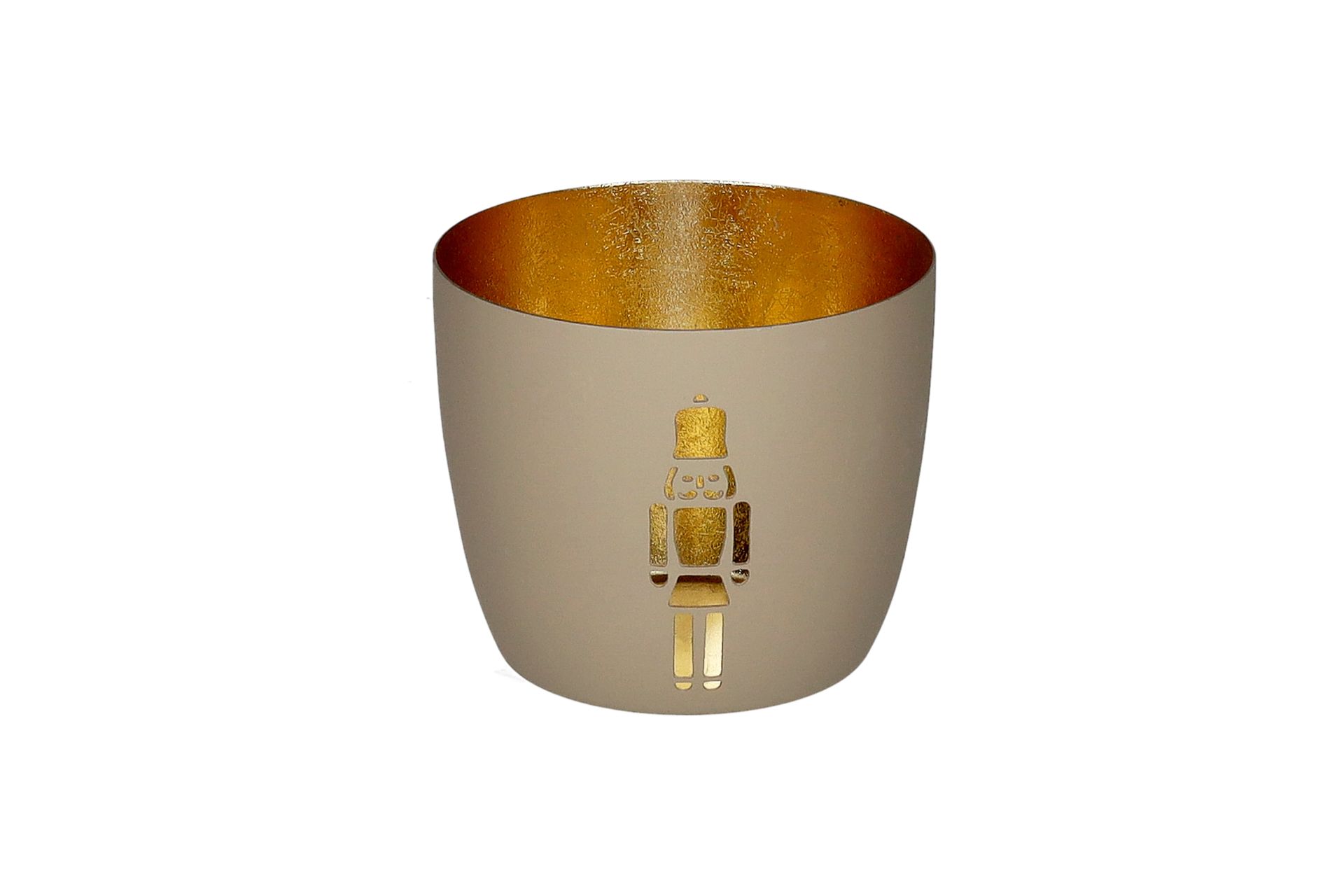 Gift Company - Madras Windlicht Nussknacker Sandstone Gold Eisen 10 cm