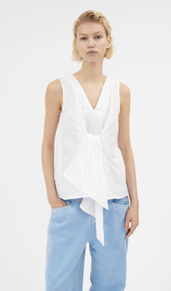 ODEEH - Ärmellose Bluse weiß