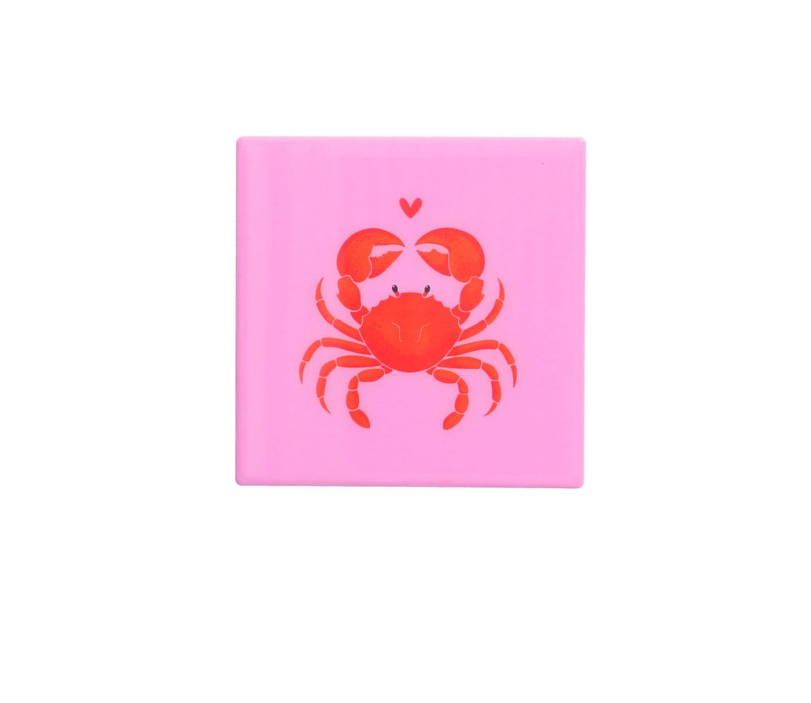 Gift Company - Love Tiles Untersetzer Krabbe Rosa aus Terracotta