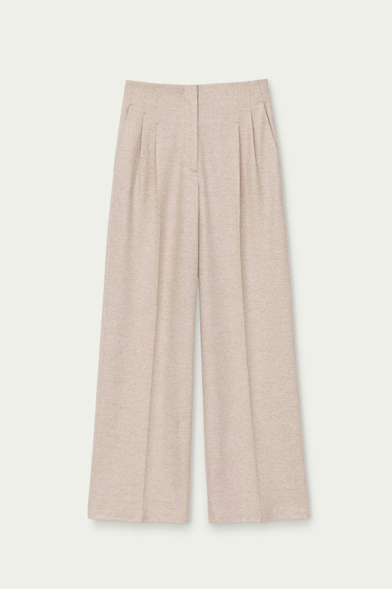 Iris von Arnim - Bundfaltenhose „Lainie“ Alabaster Taupe Weite Wollhose mit elastischem Bund