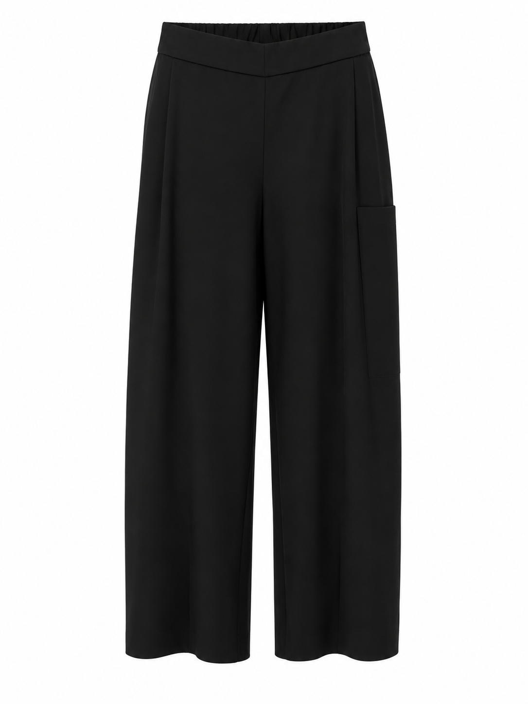 Uli Schneider - Hose Schwarz Flanell Gabardine Barrel Cargo