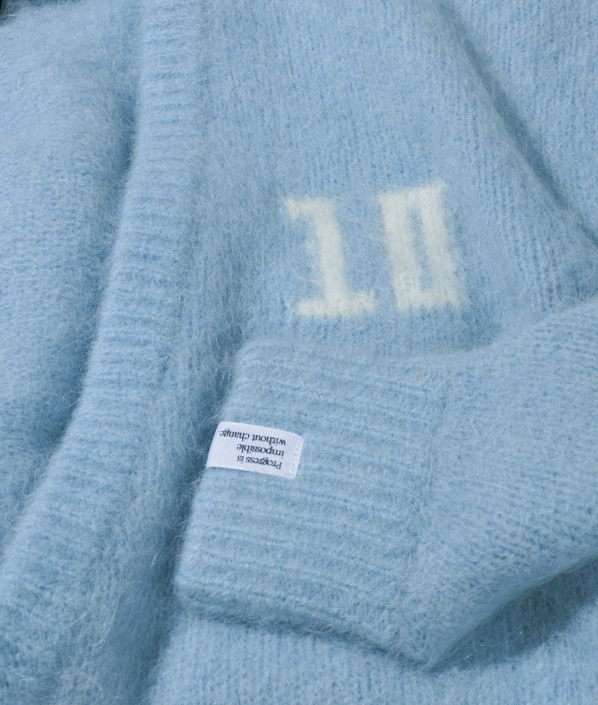 10DAYS - Strickjacke Hellblau aus Alpaka-Mix mit V-Ausschnitt