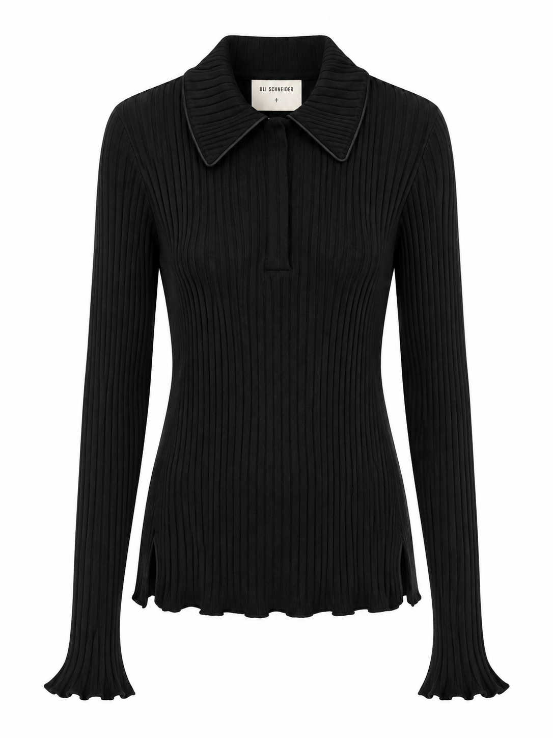 Uli Schneider - Rib Knit Polo Schwarz
