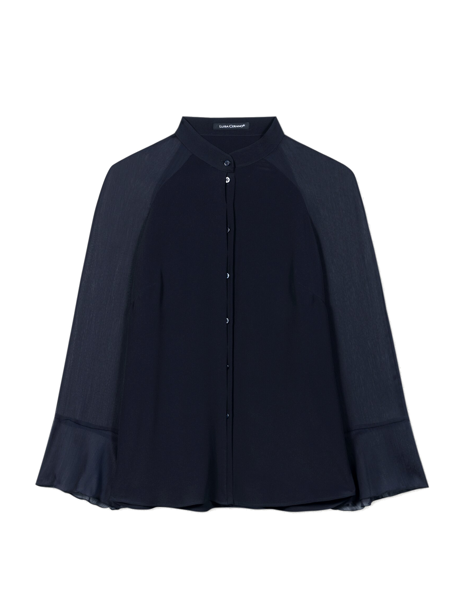 Luisa Cerano - Weite Bluse mit Trompetenärmel navy