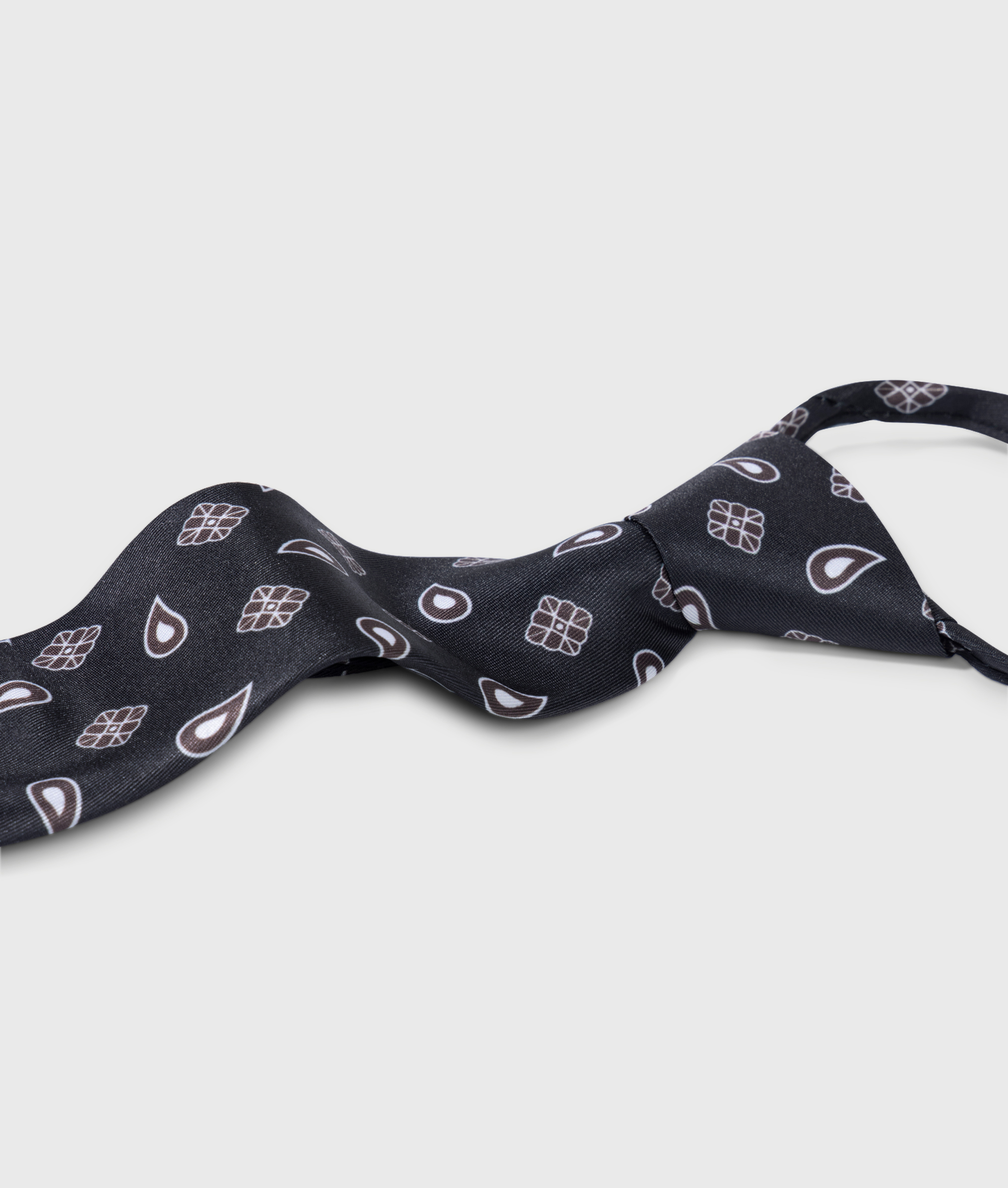 10DAYS - Krawatte Schwarz mit Paisley-Monogramm-Print