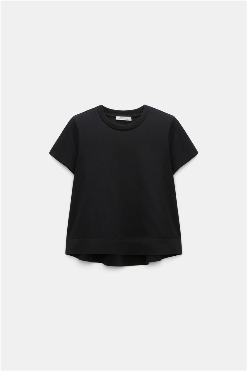 Dorothee Schumacher - ALL TIME FAVORITES Shirt Schwarz | Flared T-Shirt aus Stretch-Baumwolle mit moderner Silhouette