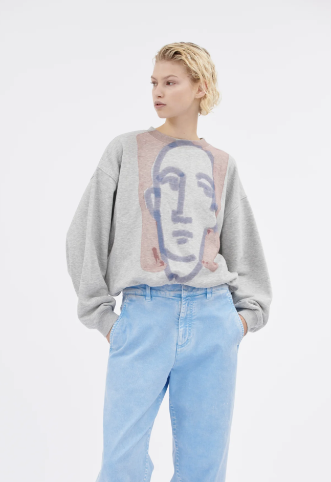 ODEEH - Sweatshirt mit Face-Pint