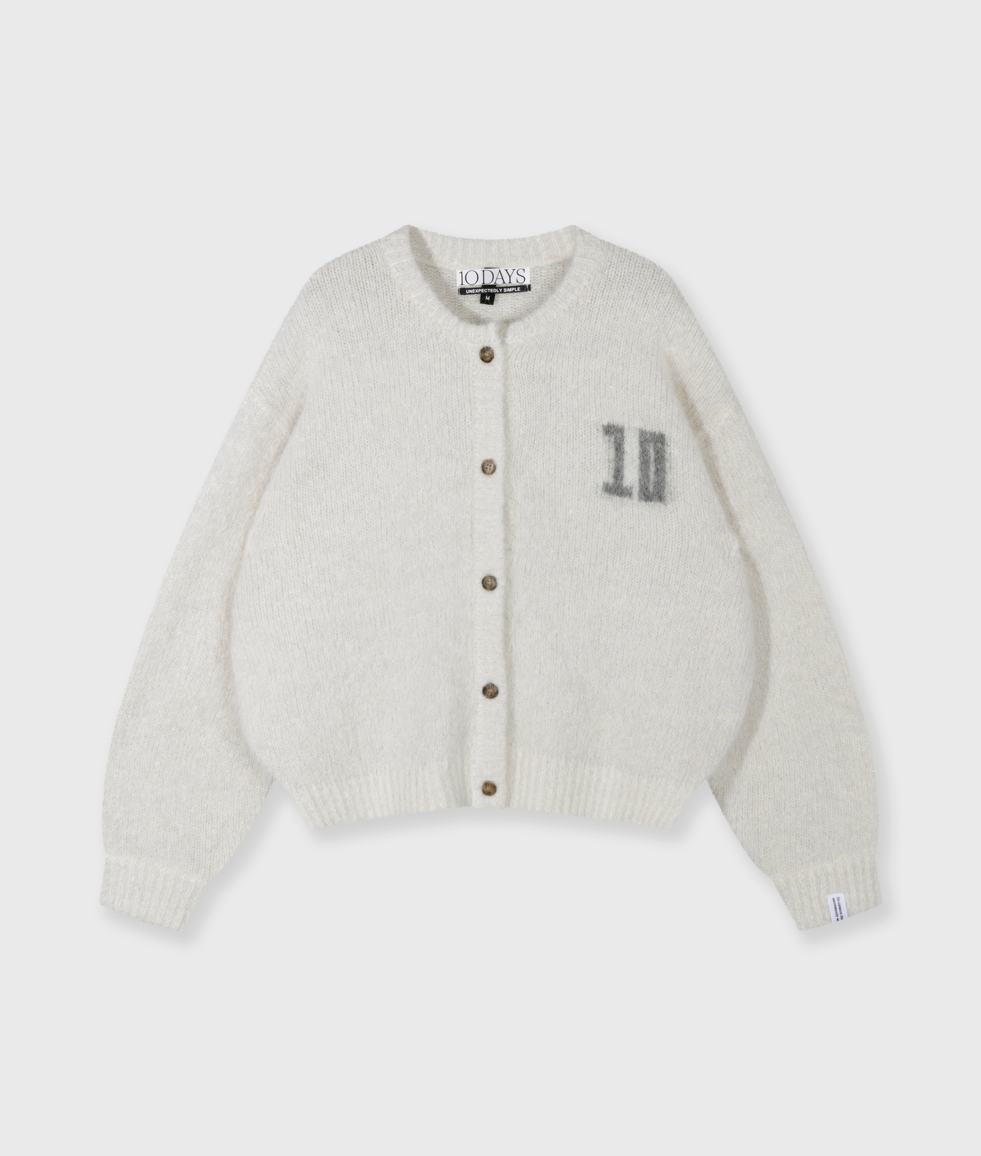 10 Days - Hairy Knit Cardigan Ecru