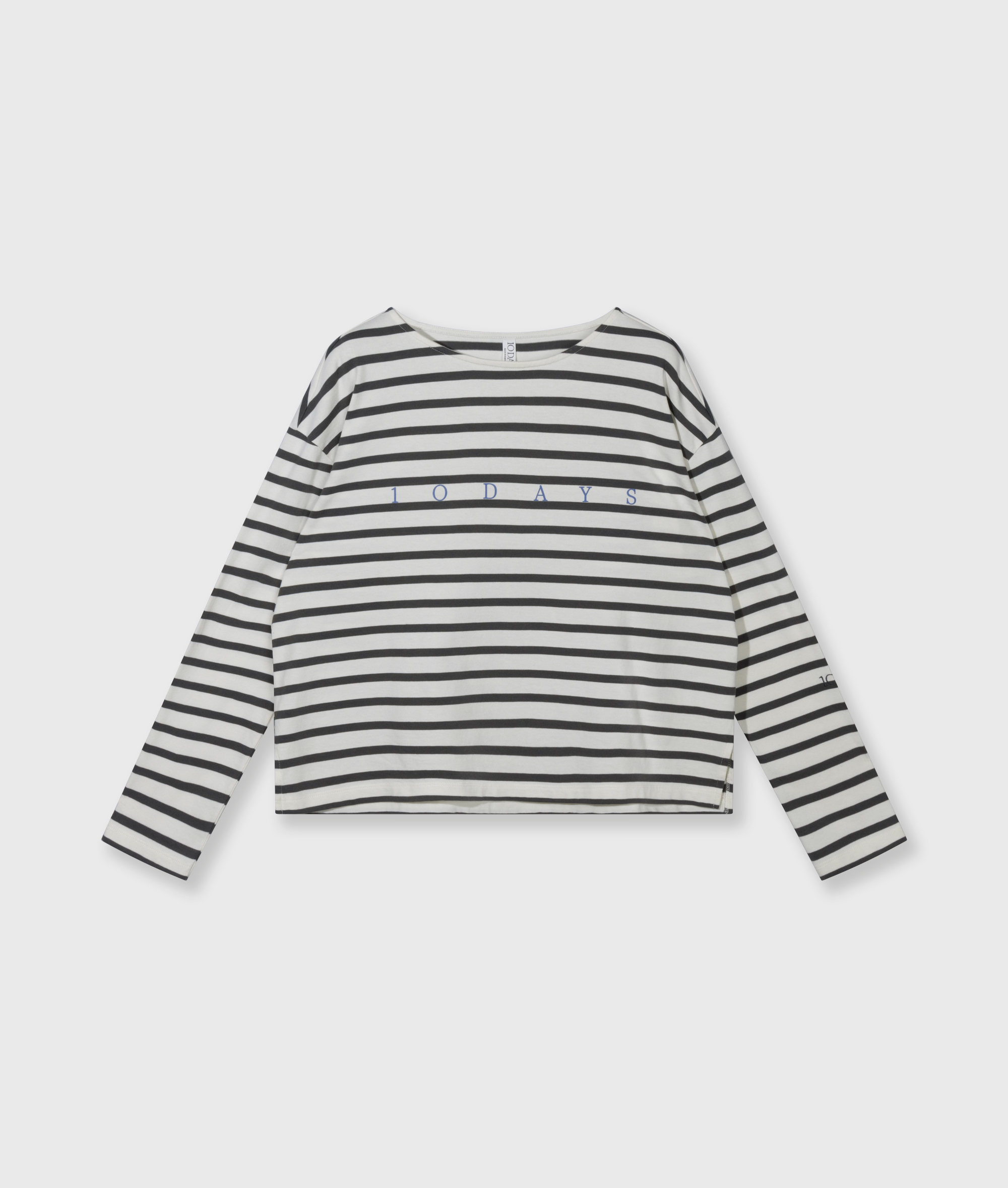 10 Days - Boat Neck Top Ecru Steel