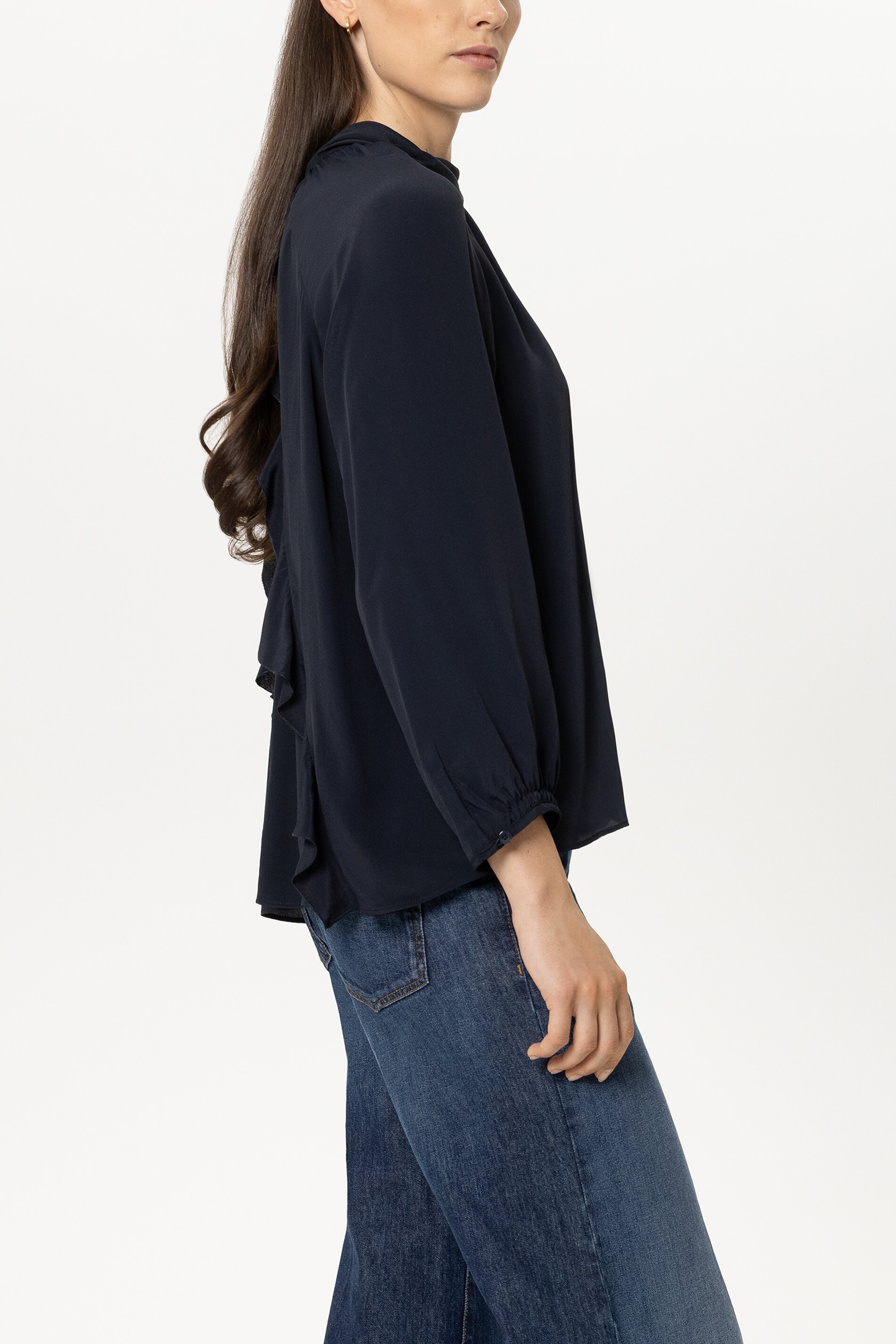 Luisa Cerano - Bluse Winter Navy Seiden-Mischung