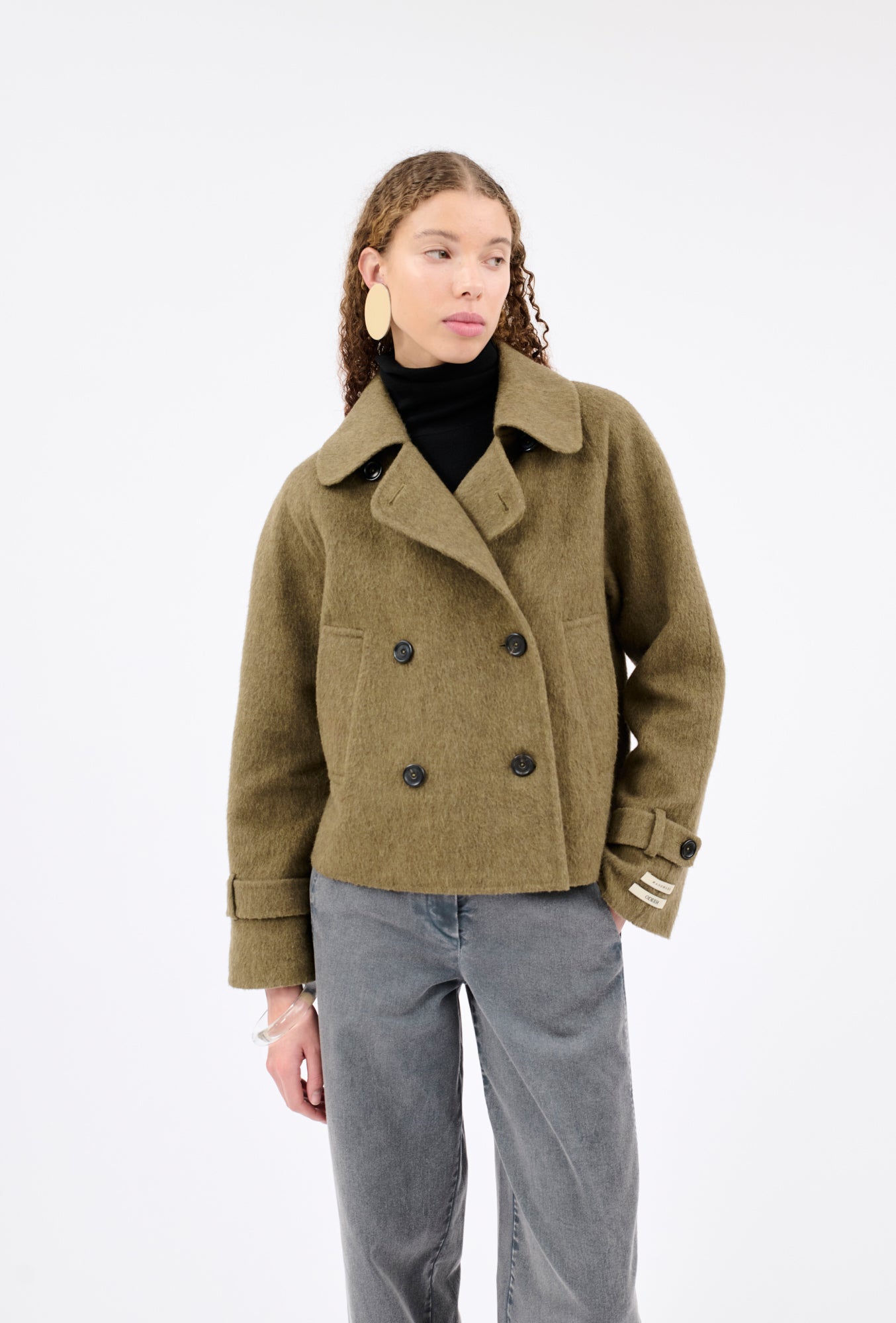 Odeeh - Double Face Jacke Dark Moss Wollmix