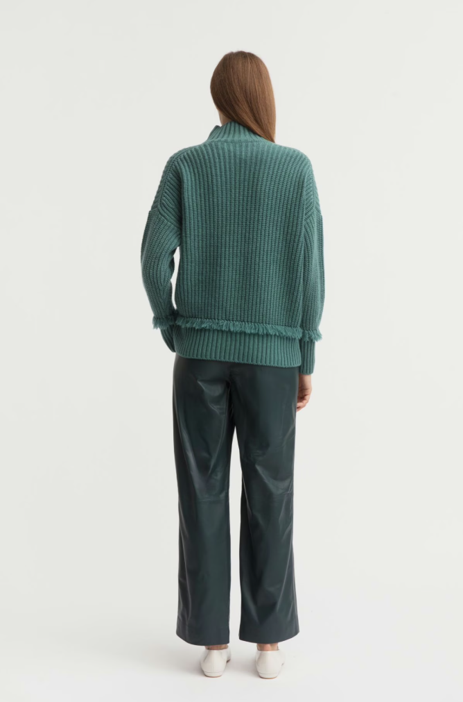 Iris von Arnim - Cashmere-Pullover mit Stehkragen und Fransendetails