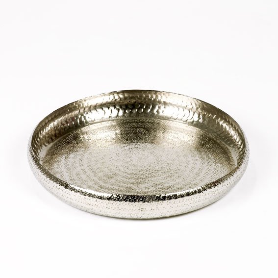 Lambert - Faro Tablett silber vernickelt Aluminium Design Serviertablett Ø 52 cm