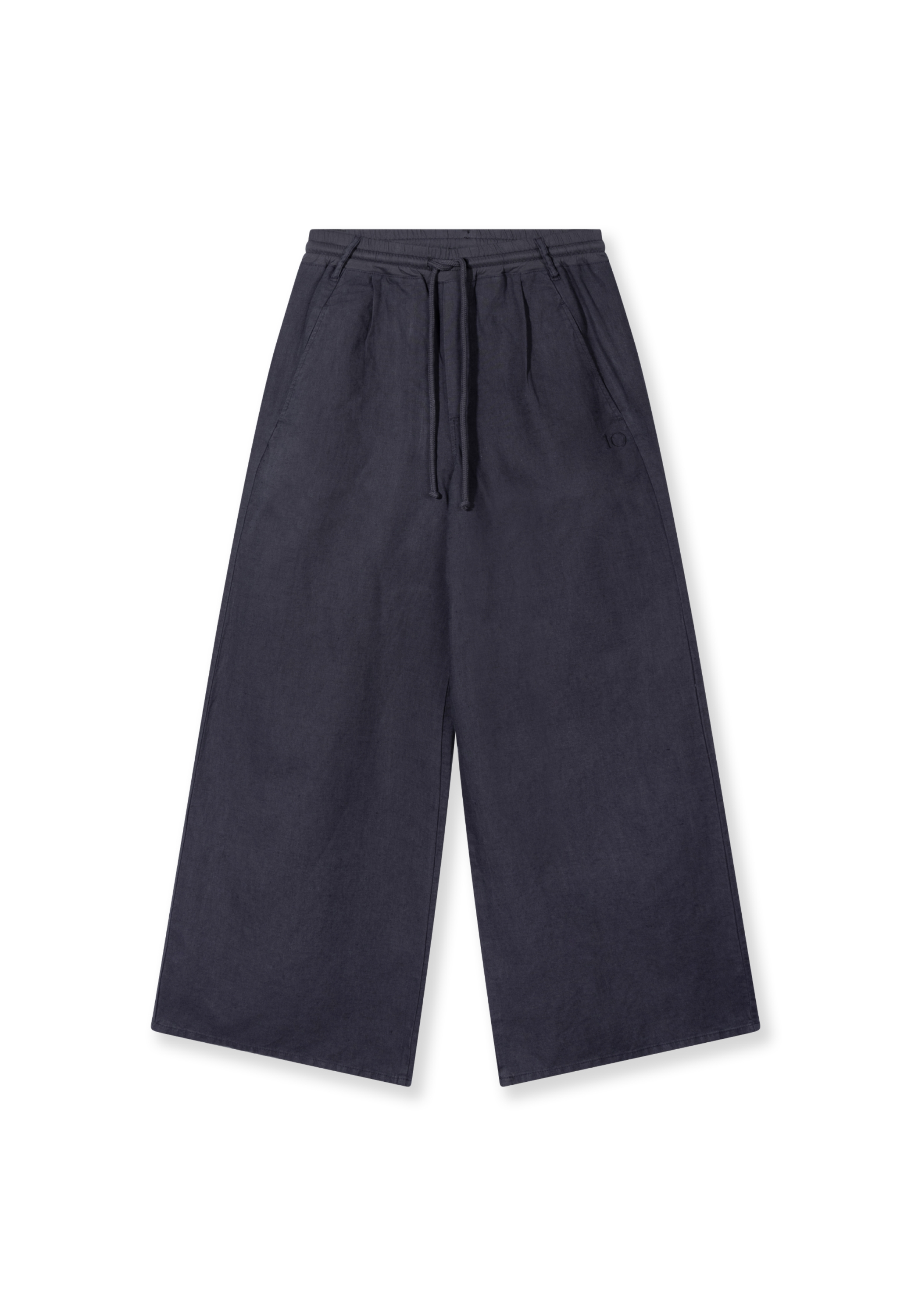 10 Days - Relaxed Fit Hose Steel Blue Casual Leinenmix Wide Leg