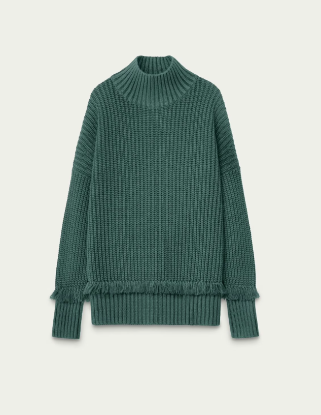 Iris von Arnim - Cashmere-Pullover mit Stehkragen und Fransendetails
