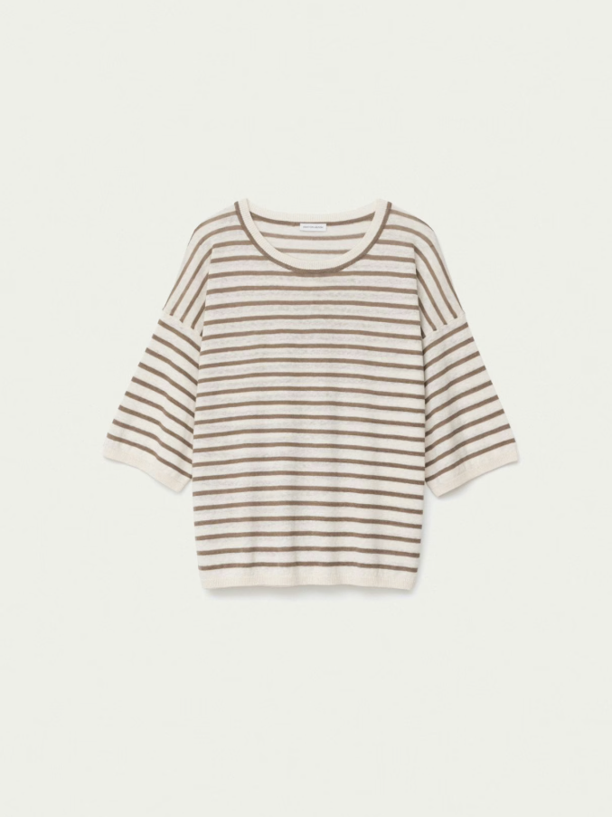 Iris von Arnim - Rundhalspullover taupe Stripes