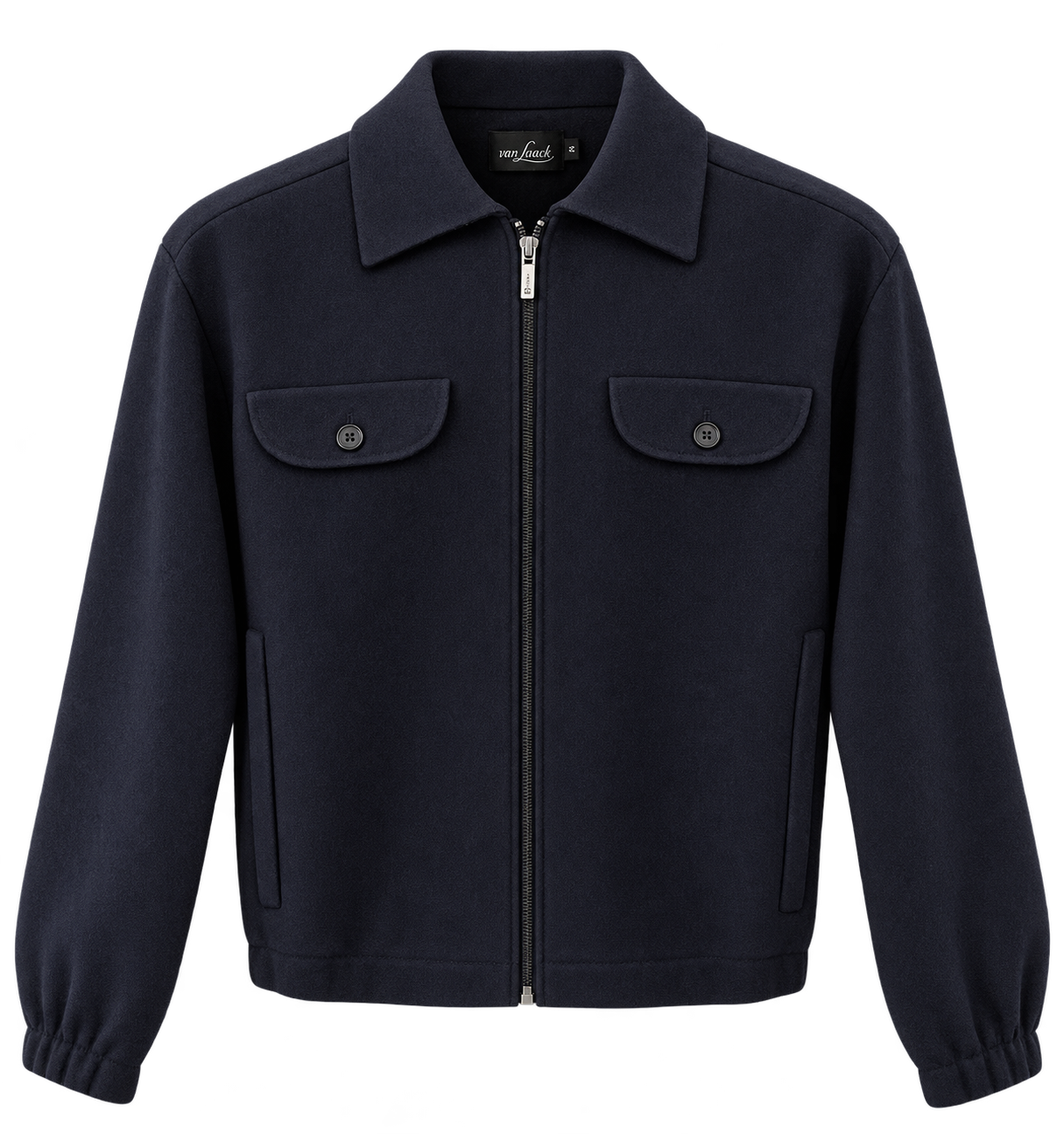 Van Laack - Strickjacke Navy aus Schurwolle mit Reißverschluss