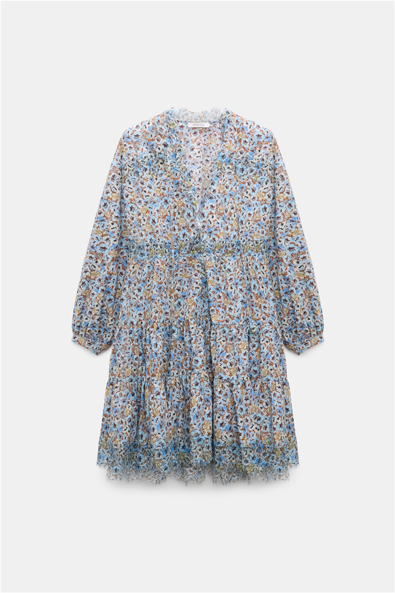 Dorothee Schumacher - FLORAL VOLUMES Dress Mini Boho Flower | Voluminöses Baumwollkleid mit Spitzendetails & Blumenprint
