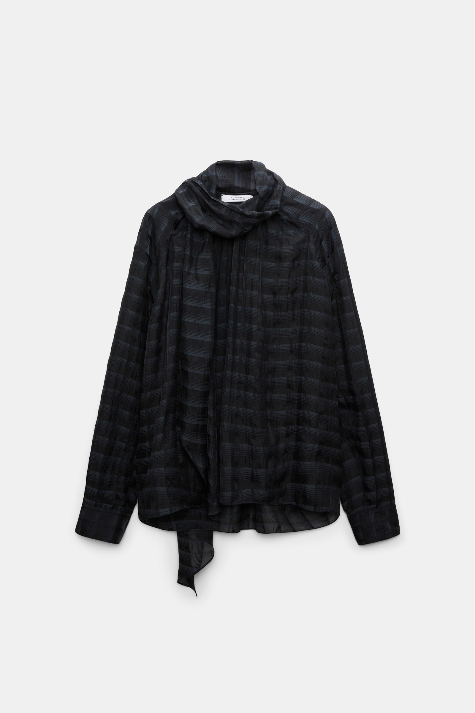 Dorothee Schumacher - Bluse Smoked Pearl Baumwoll-Seide Dégradé Check