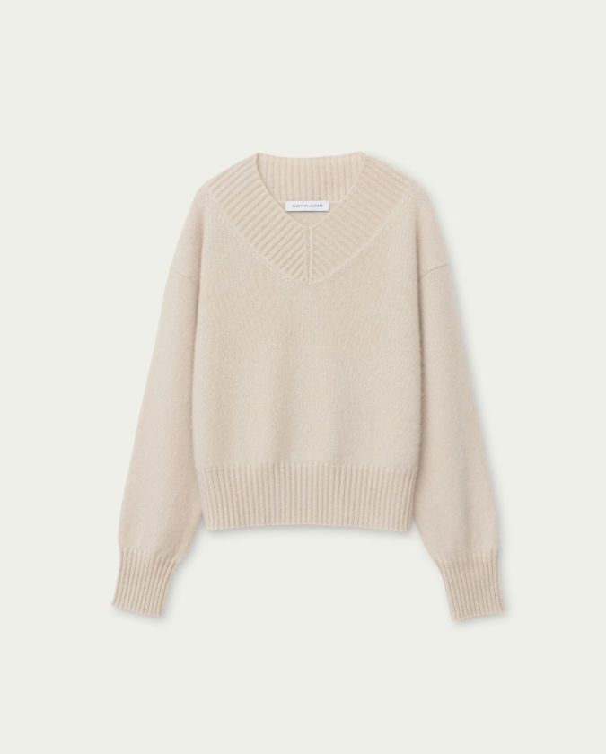 Iris von Arnim - V-Pullover Alabaster aus Cashmere und Seide