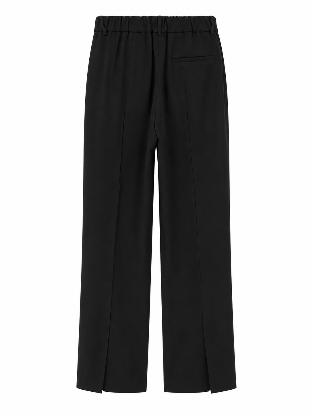 Uli Schneider - Hose Schwarz Flannel Gabardine mit Schlitz