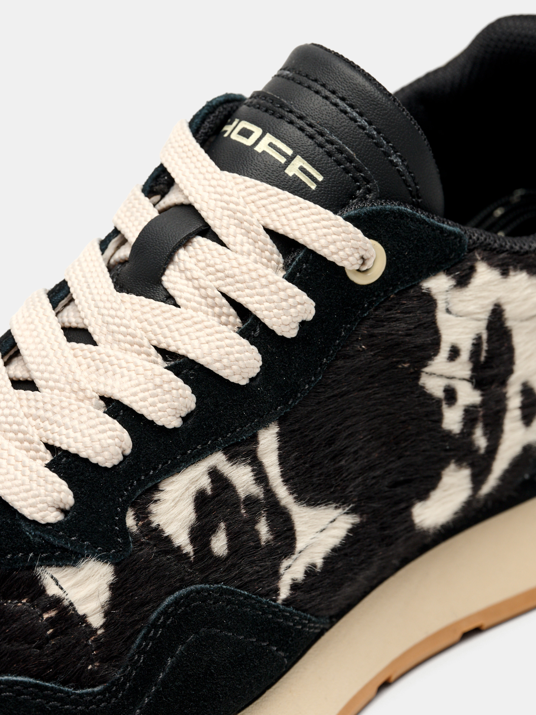 Hoff - Sneaker Black Velours Kuhflecken-Print
