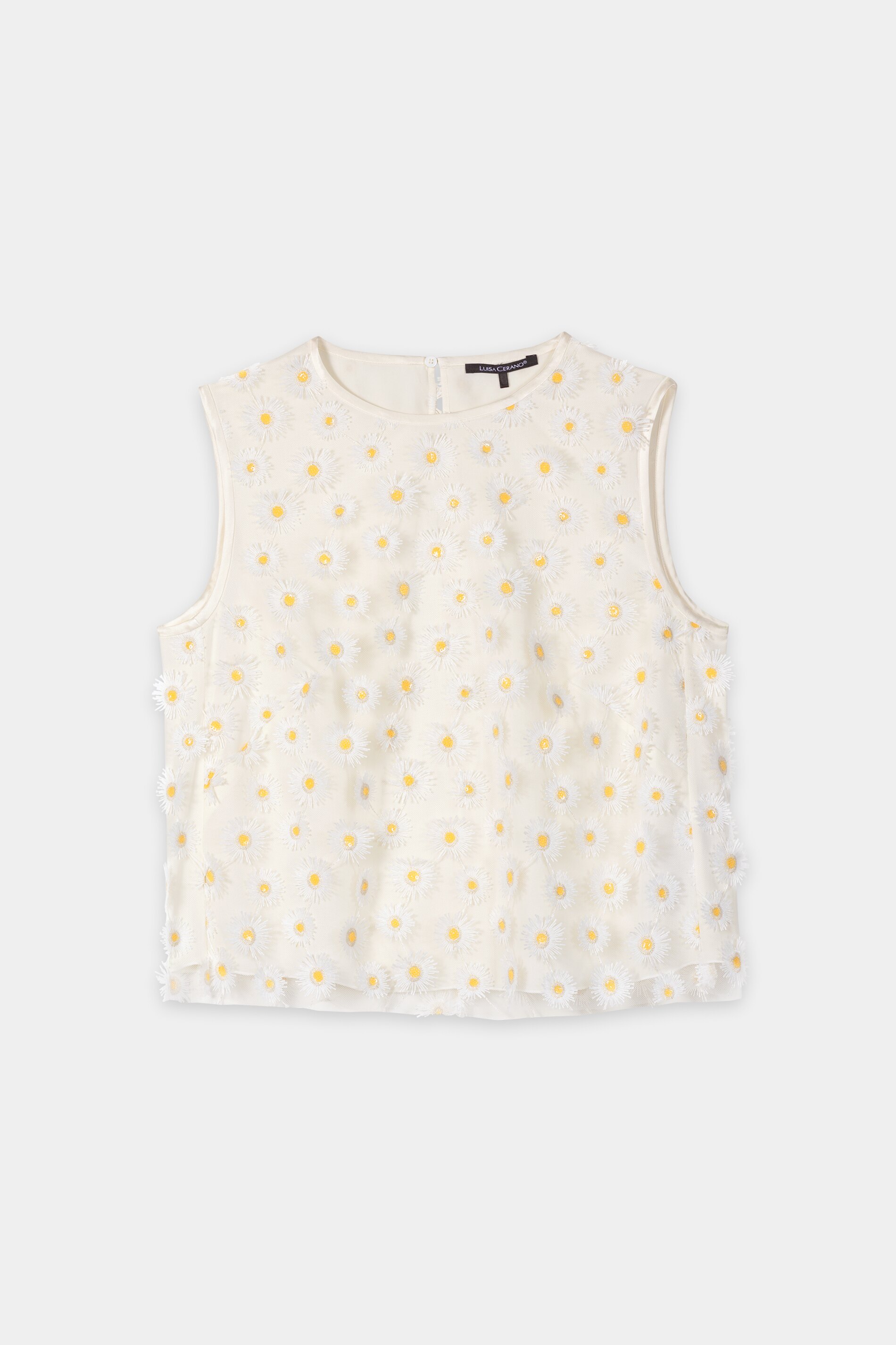 Luisa Cerano - Top mit Margariten weiß