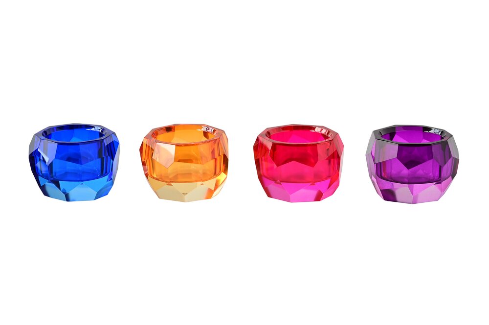 Teelichter Palisades pink, lila, orange, blau