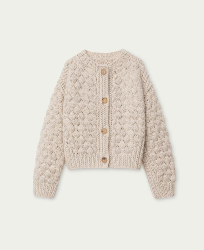 Iris von Arnim - Handstrick-Cardigan Alabaster aus Cashmere und Seide