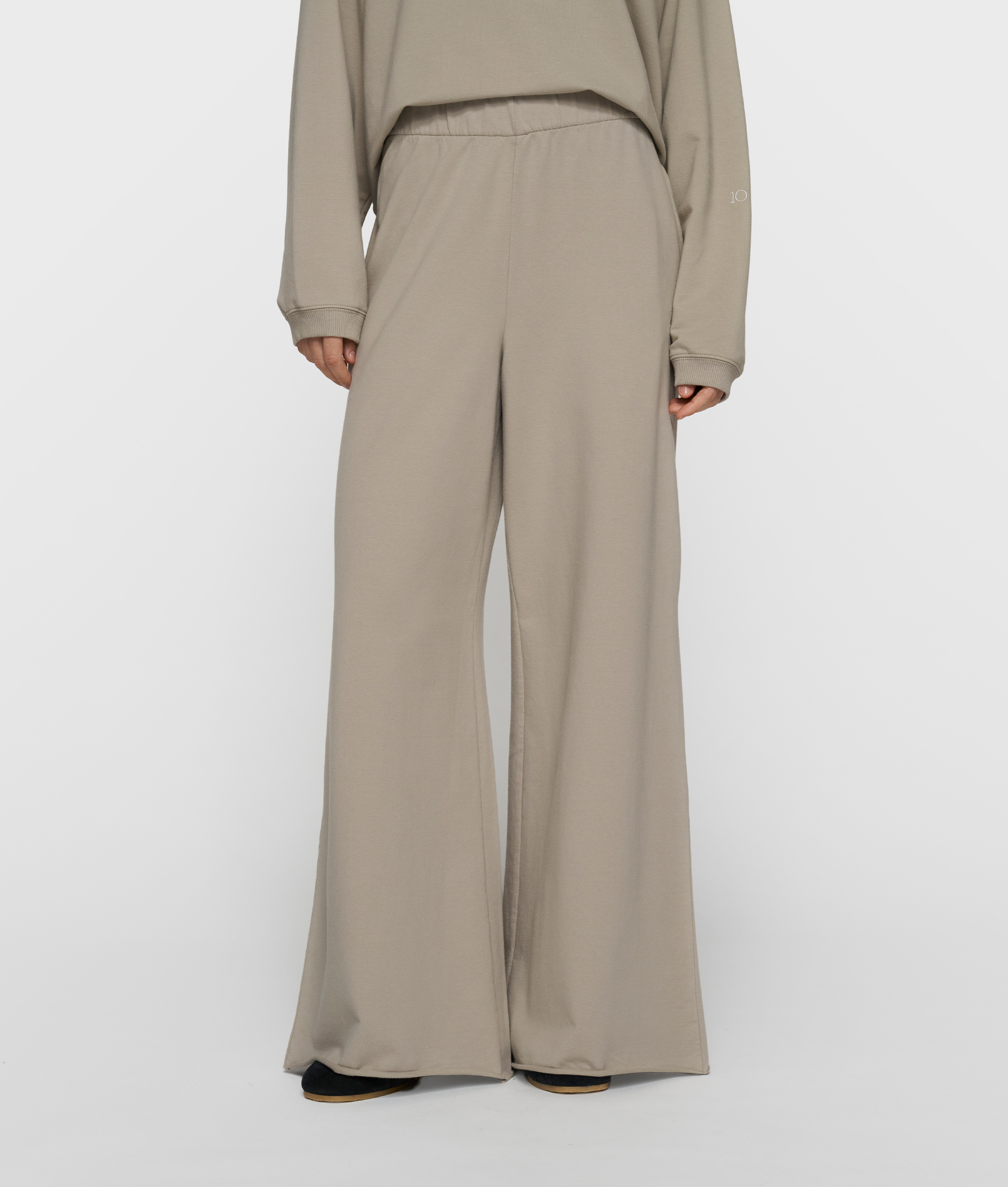 10DAYS - Silent Chique Wide Jogger Fog Weite Jerseyhose aus Bio-Baumwolle