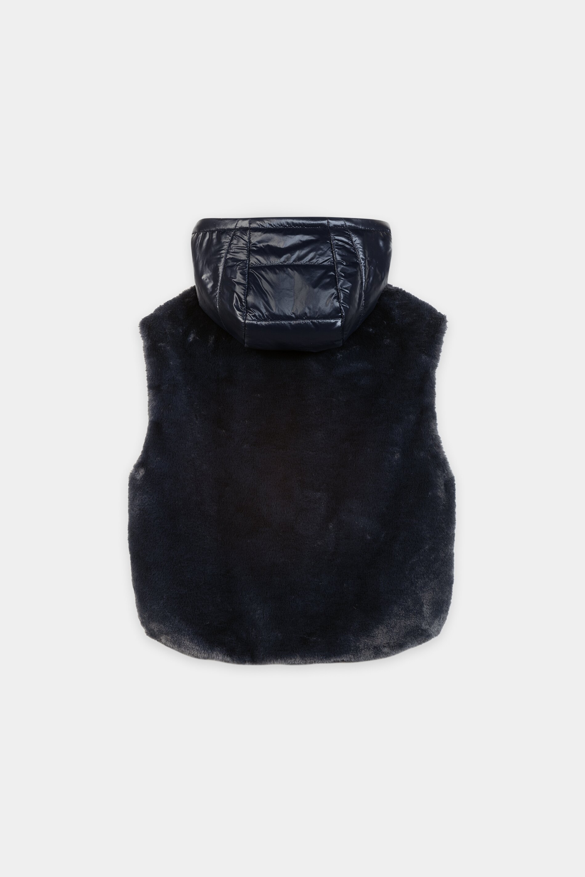 Luisa Cerano - Webpelz-Weste Winter Navy mit Kapuze