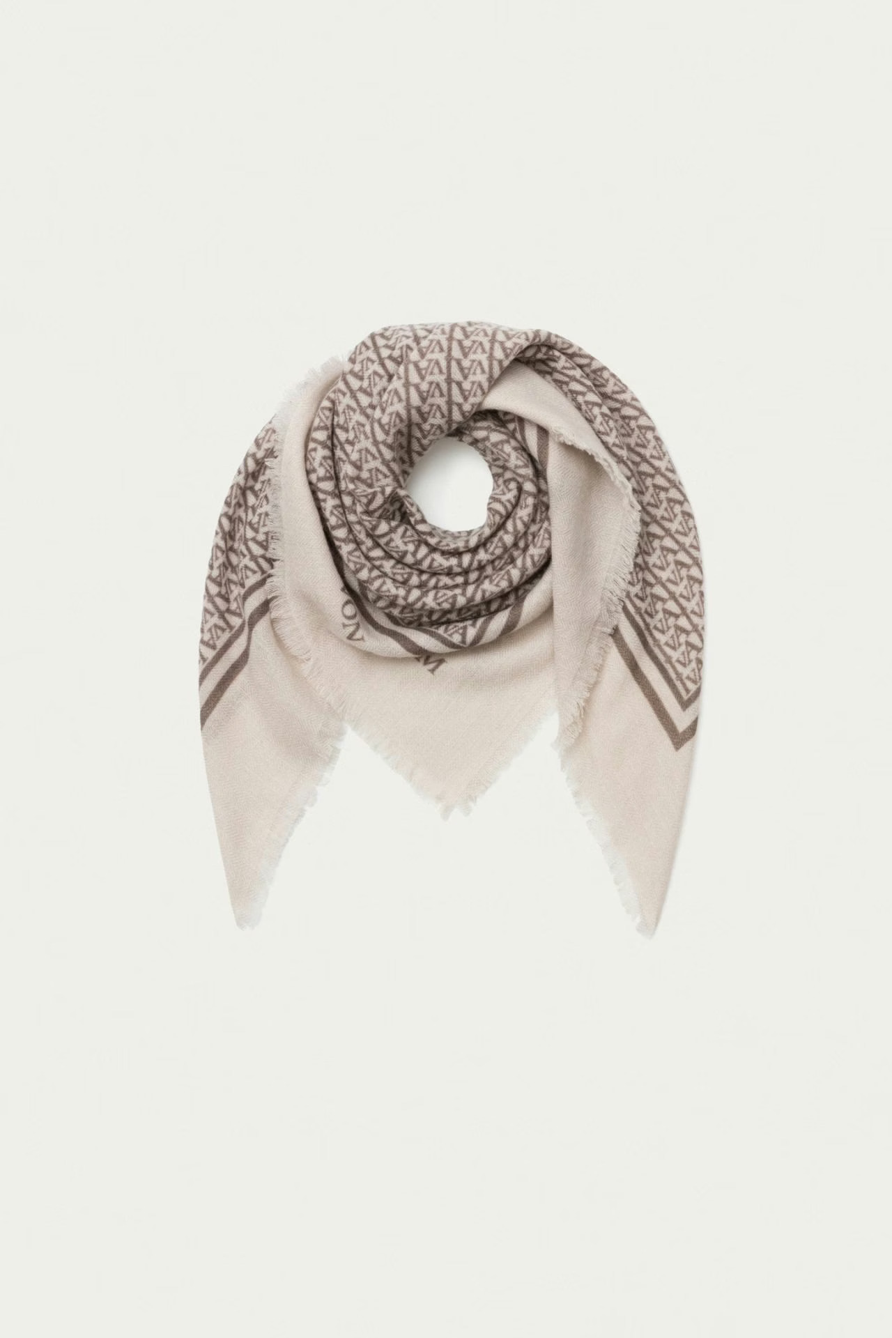 Iris von Arnim - Small Cashmere Tuch Kitt Schokolade IvA Print