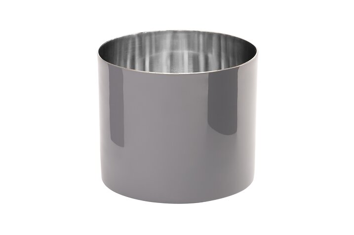 Saigon Windlicht L  Emaille-Edelstahlt gray/silber