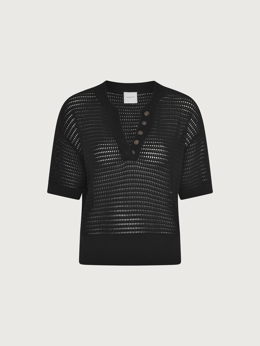 Varley - Knit Top Schwarz Oversized Baumwolle
