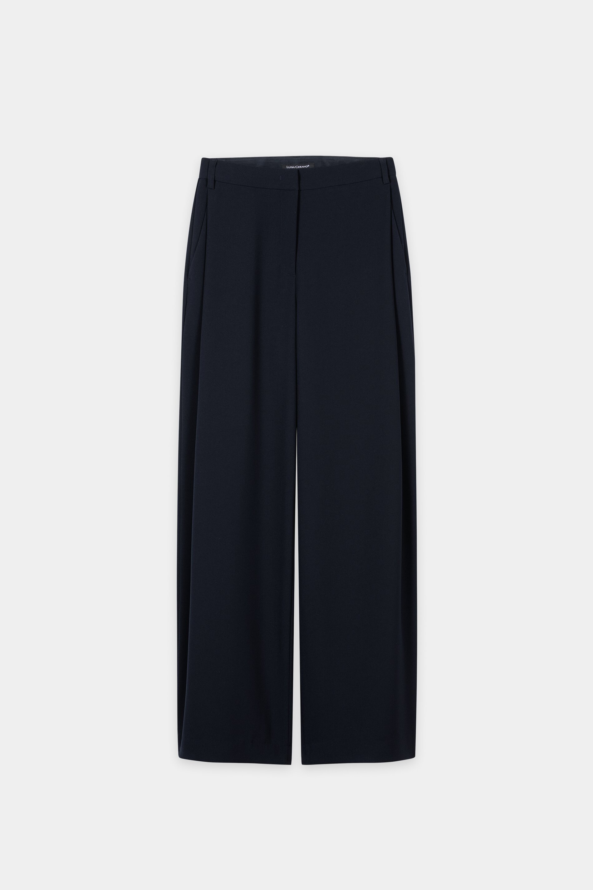 Luisa Cerano - Wideleg-Hose Winter Navy mit Bundfalten
