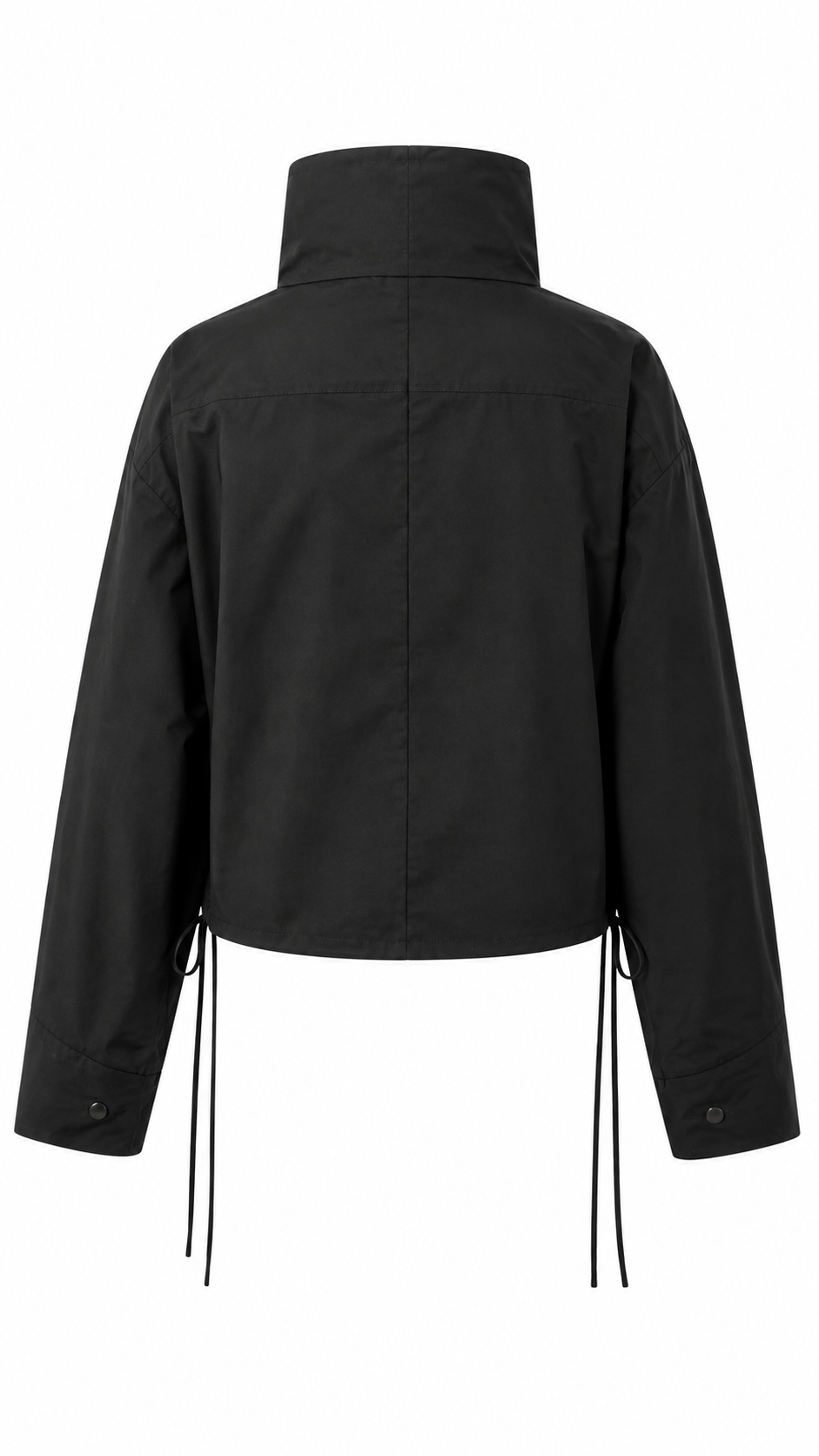 Uli Schneider - Bluse Schwarz Baumwoll-Stretch High Neck