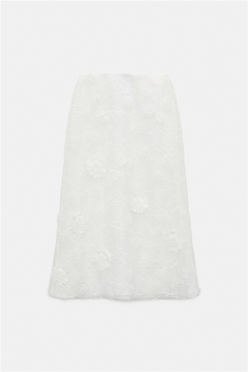 Dorothee Schumacher - Rock aus besticktem Organza pure white