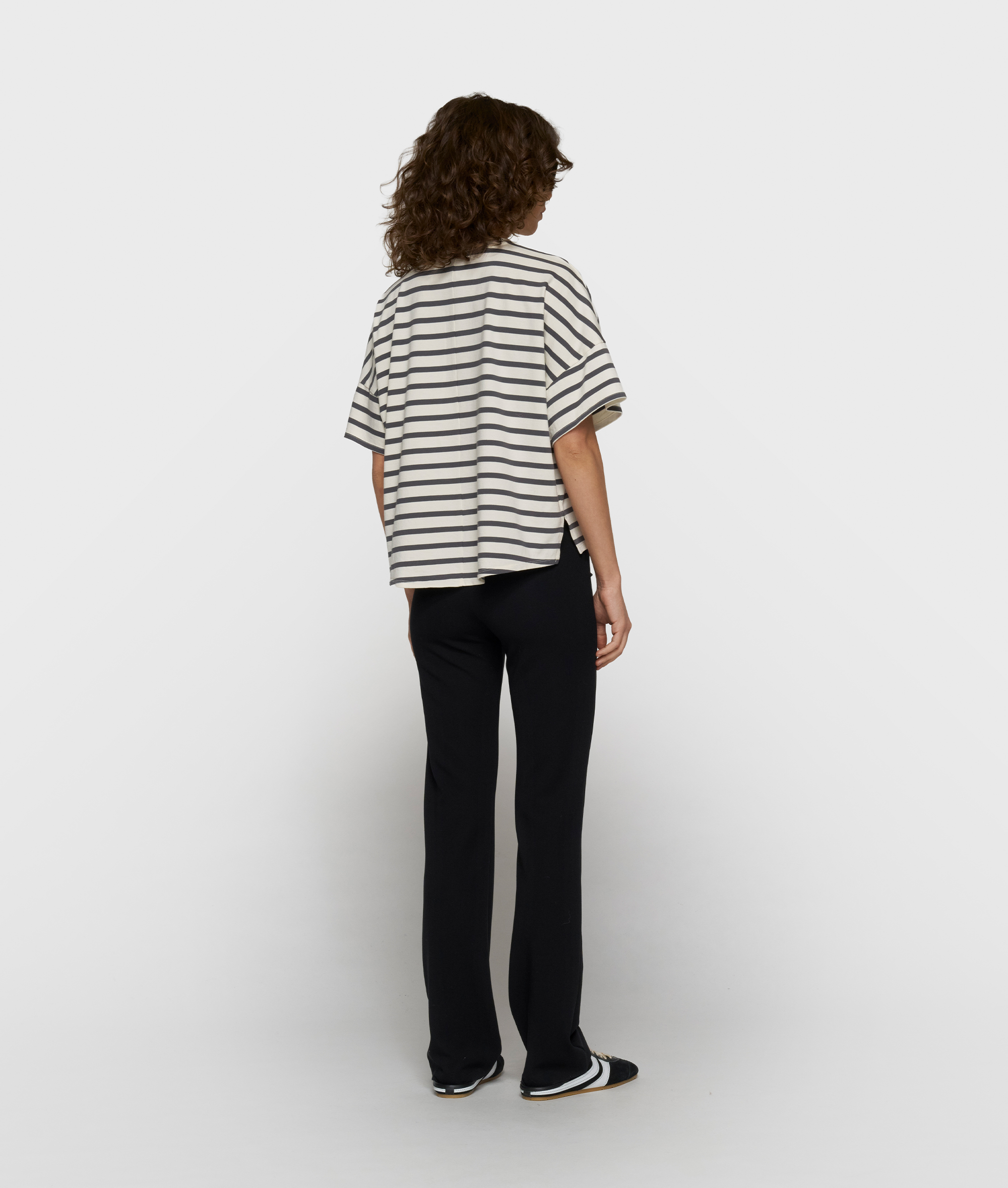 10 Days - Flare Punto Pants Schwarz High Waist