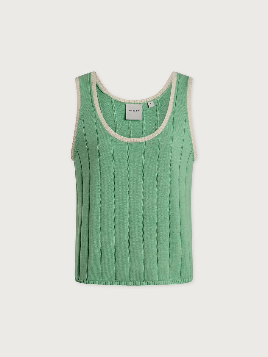 Varley - Rib Tank Sage Mint Pointelle Strick