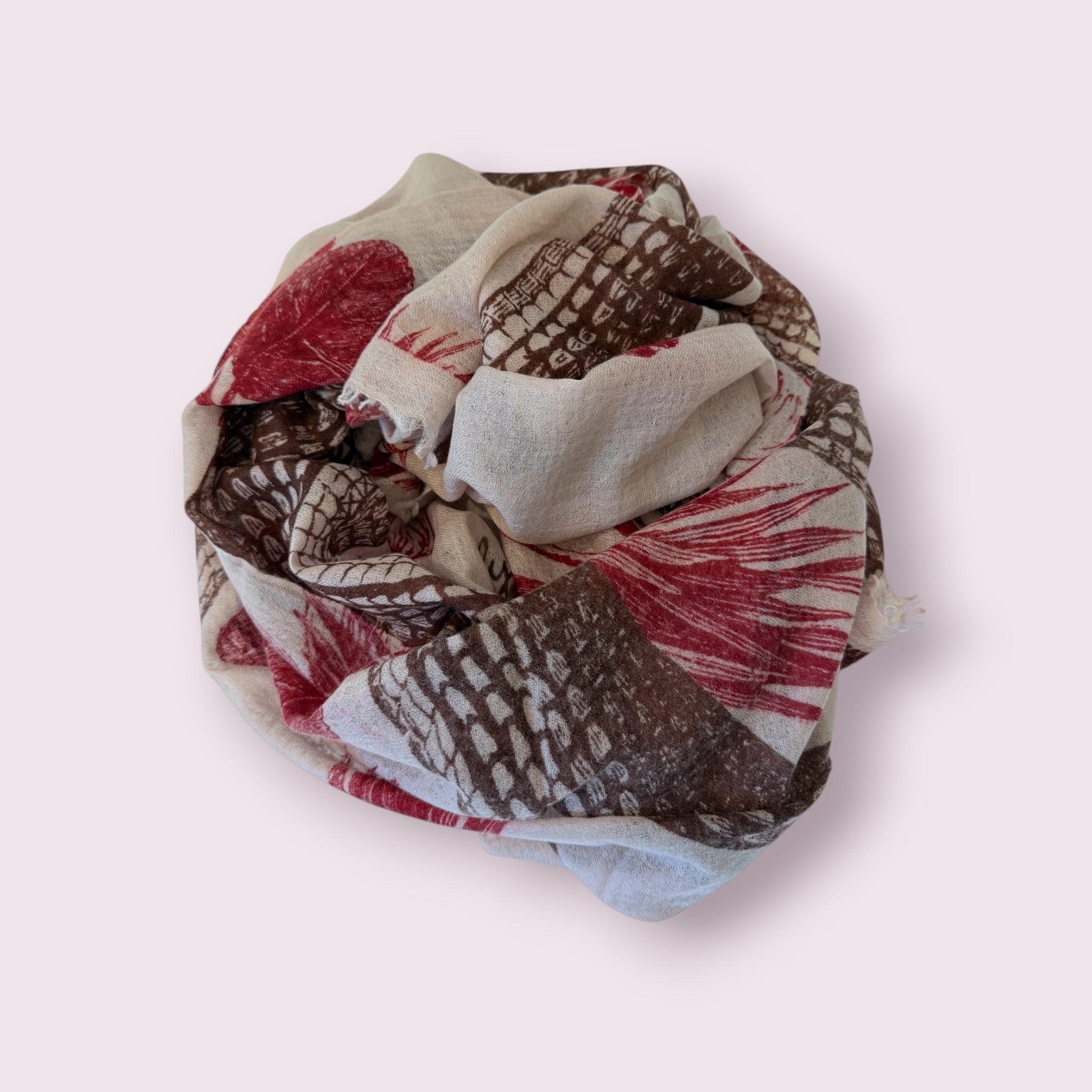 Friendly Hunting - Felted Stole Print Garden bordeaux