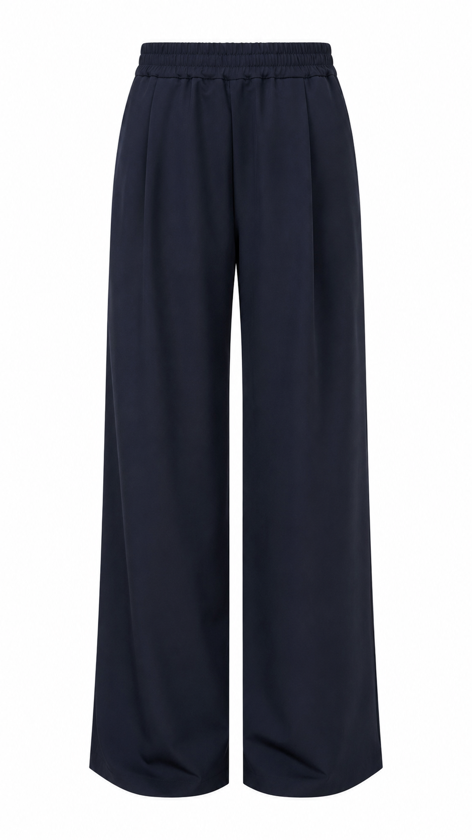 ODEEH - Cool Wool Hose Navy mit weitem Bein und Bundfalte