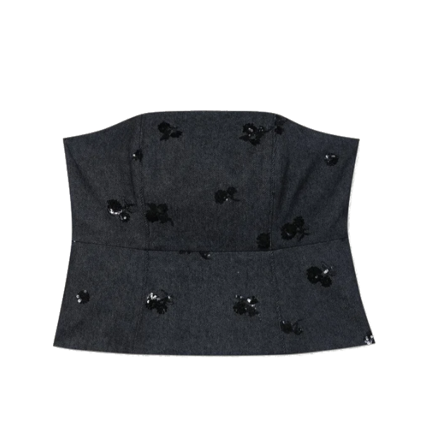 Luisa Cerano - Denim Pailletten Corsage