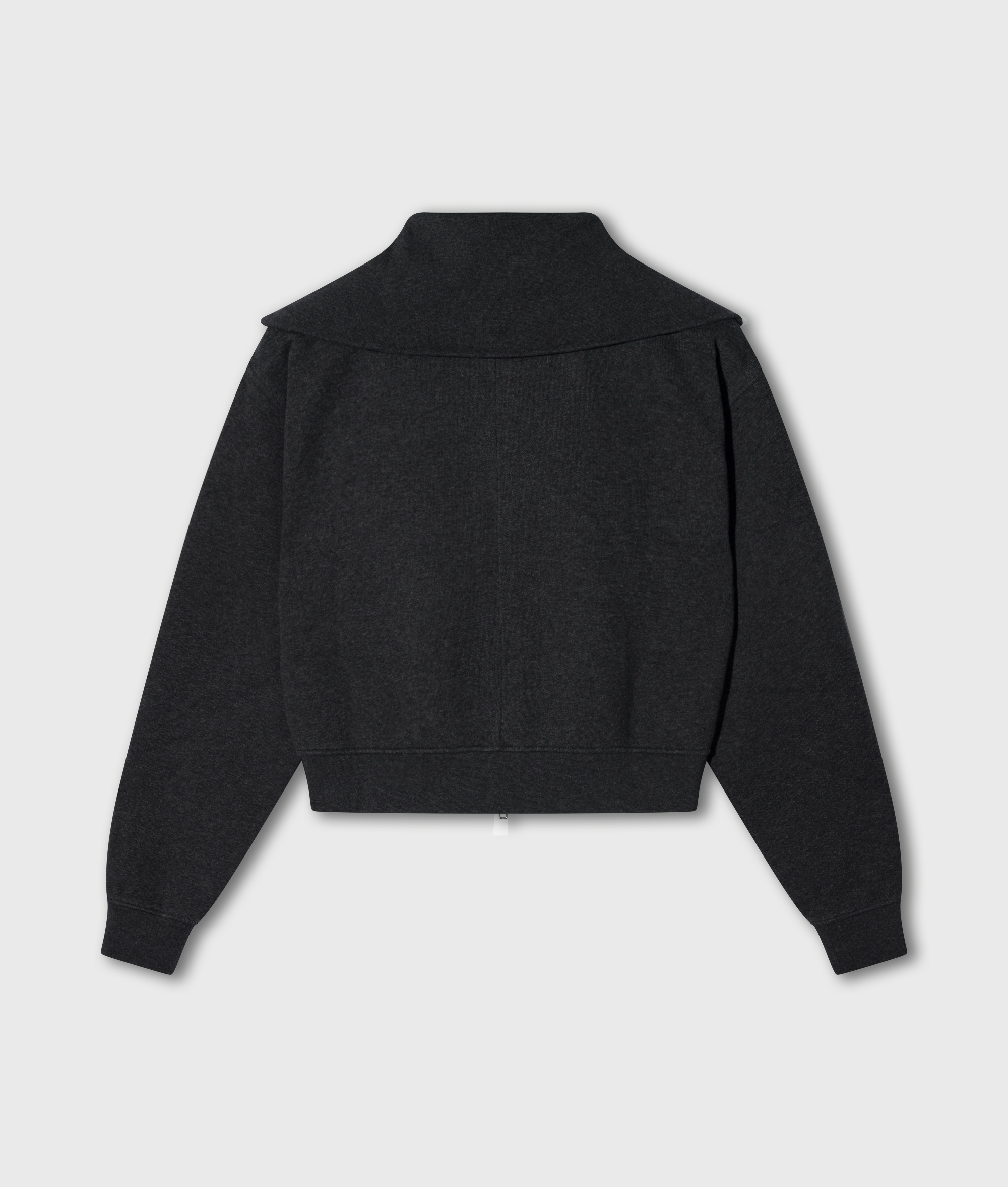 10DAYS - Sweatjacke Anthrazit meliert aus Foam Fleece mit Zwei-Wege-Reißverschluss