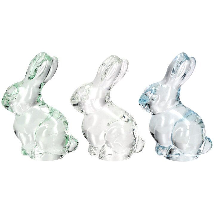 Gift Company - Honey Bunny Glas-Hase Transparent/Hellblau/Hellgrün