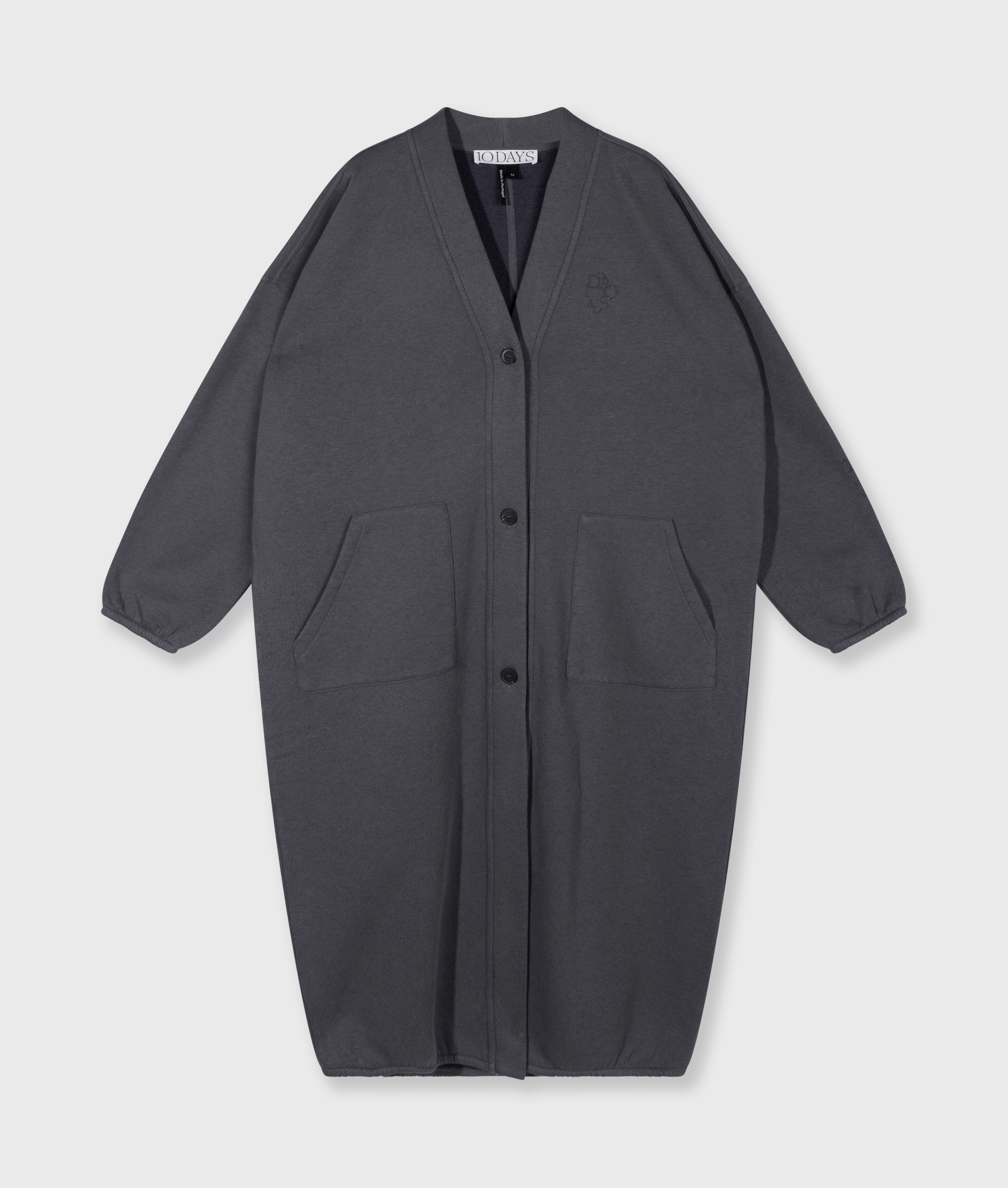 10 Days - Baseball Cardigan Steel Blue langer Sweatmantel