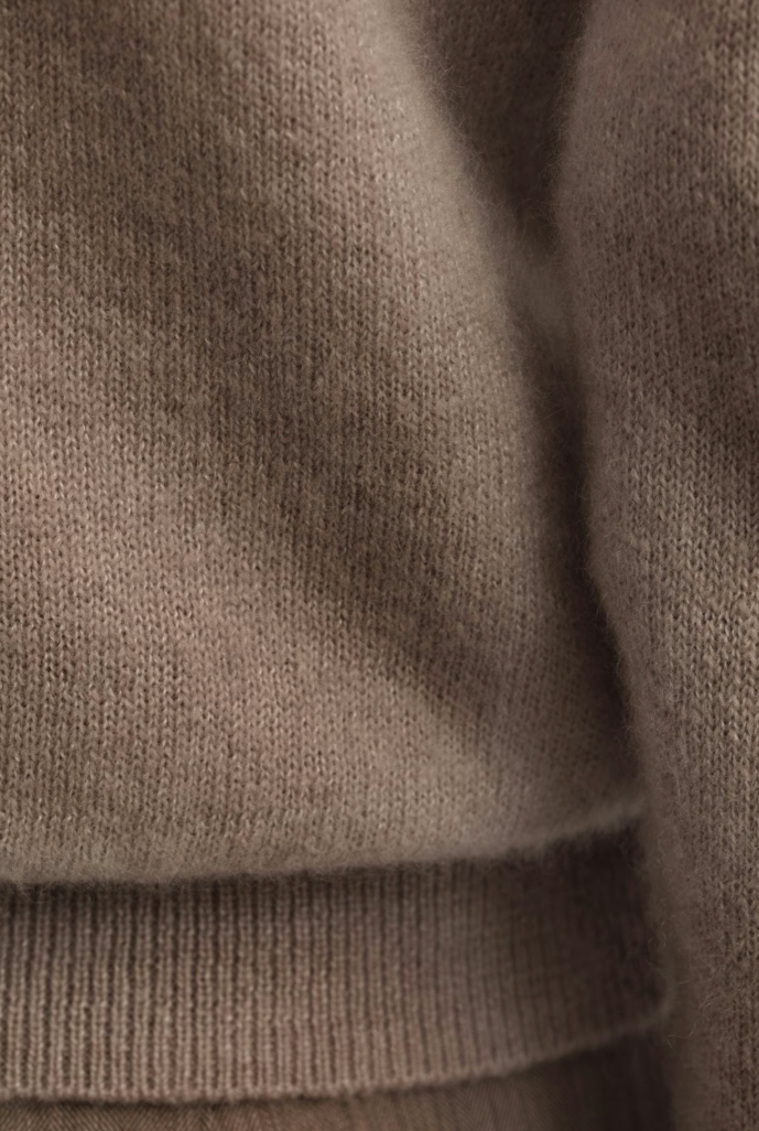 Iris von Arnim - Cashmere-Seide-Pullover Taupe mit Rundhalsausschnitt