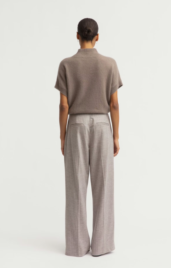 Iris von Arnim - Halbarm-Pullover Taupe aus Cashmere und Seide