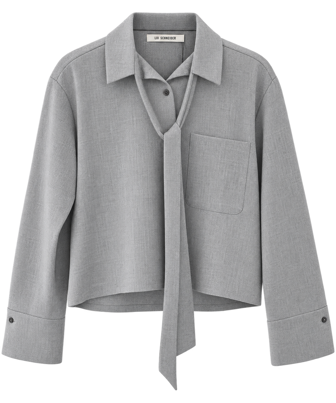Uli Schneider - Flanell Gabardine Bluse Oslo Grau mit Schluppe