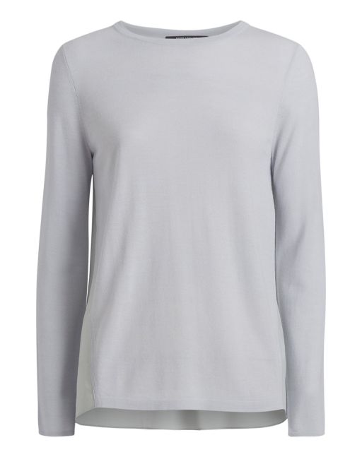 René Lezard - Pullover mit Viskoseeinsatz hinten light grey